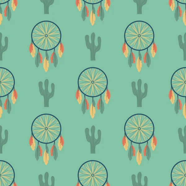 Kızılderililer rüya yakalayıcı Tapınağı süsleme seamless modeli öğe retro vintage Hinduizm etnik araçları illustratio vektör