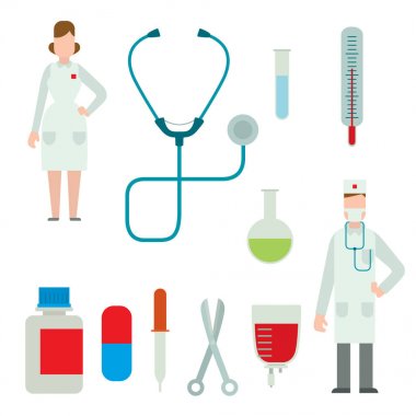 Tıbbi acil durum işareti ilk steril hastane bandaj ambulans doktor vektör çizim çapraz semboller.