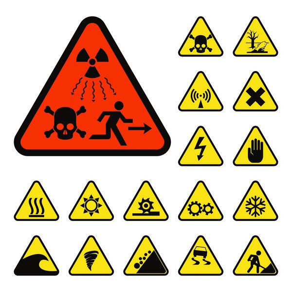 Prohibition signs industry production vector warning danger symbol forbidden safety information protection no allowed caution information.