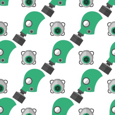 Solunum koruma maskesi Dikişsiz desen vektör illüstrasyon koruma aracı sanayi güvenliği için insan organlarını.