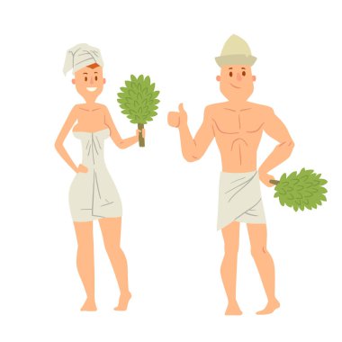 Yüz ve banyo duş Buhar alarak yıkama banyo insanlar beden almak lüks rahatlama karakter vektör çizim