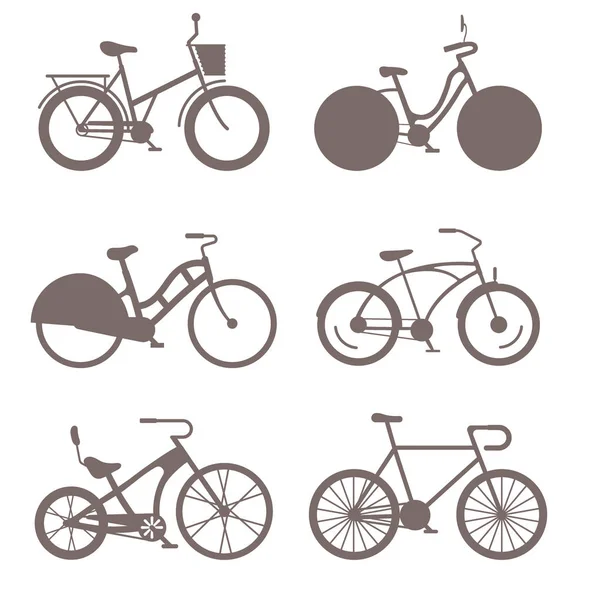 Vector bicycles vintage style old bike transport retro ride vehicle summer cycle transportation illustration — Stock Vector