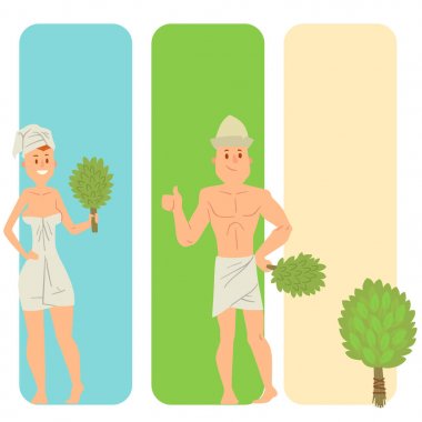 Banyo insanlar çamaşır yüz kartları banyo duş buhar almak lüks rahatlama karakter vektör çizim alarak vücut