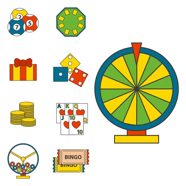 Casino oyun simgeleri poker kumarbaz sembolleri kazanan rulet joker slotbvector illüstrasyon blackjack.