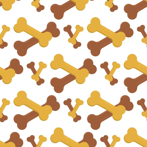 Σκύλος μάσημα οστών φροντίδα μπισκότο ζωικά τρόφιμα κουτάβι κυνικός χωρίς ραφή πρότυπο υπόβαθρο εικονογράφηση φορέα. — Διανυσματικό Αρχείο