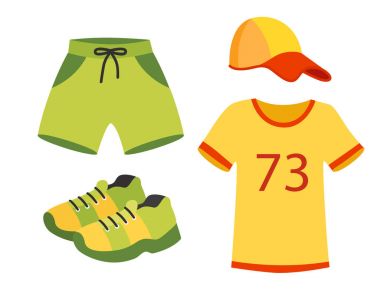 Giysi runner Dişliler spor egzersiz vektör çizim için çalışan spor giyim