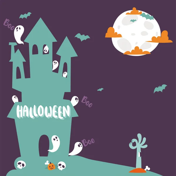 Halloween party feier feiertag broschüre einladungskarten vektor illustration — Stockvektor
