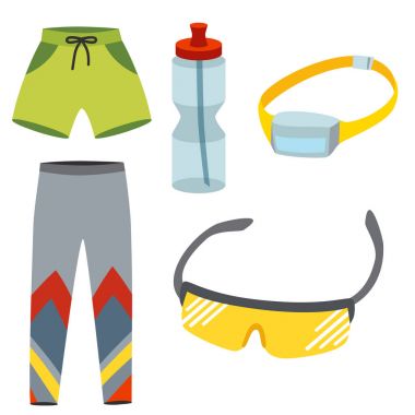 Giysi runner Dişliler spor egzersiz vektör çizim için çalışan spor giyim