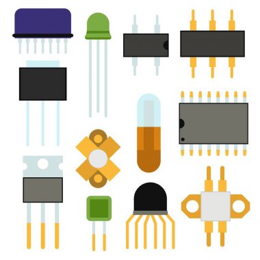 Bilgisayar çipi teknoloji işlemci devre anakart bilgi sistemi vektör çizim