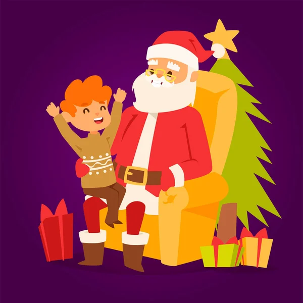 Navidad Santa Claus vector ilustración . — Vector de stock
