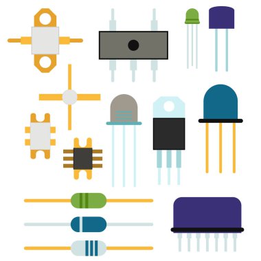Bilgisayar çipi teknoloji işlemci devre anakart bilgi sistemi vektör çizim