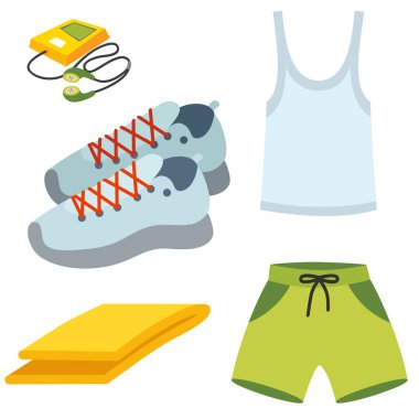 Giysi runner Dişliler spor egzersiz vektör çizim için çalışan spor giyim