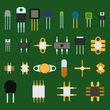 Bilgisayar çipi teknoloji işlemci devre anakart bilgi sistemi vektör çizim