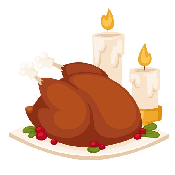 Happy thanksgiving day design holiday objects fresh food harvest autumn season vector illustration — Stock Vector