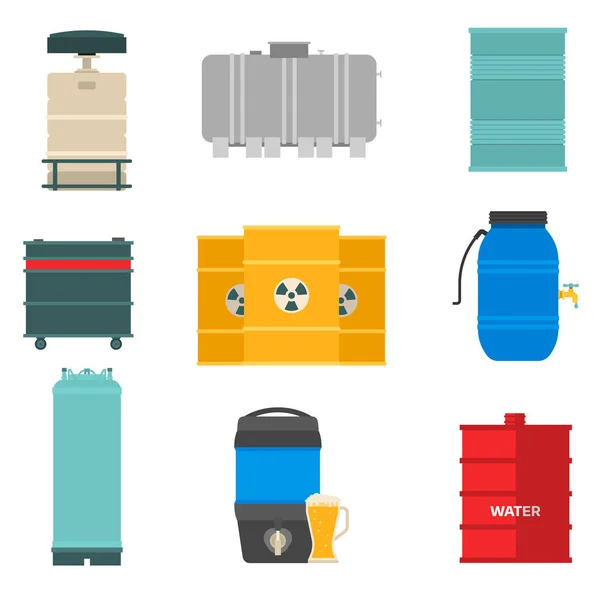 Serbatoi di capacità serbatoi di capacità serbatoi di capacità serbatoi di stoccaggio fusti di petrolio contenitore serbatoio chimico vettoriale illustrazione — Vettoriale Stock