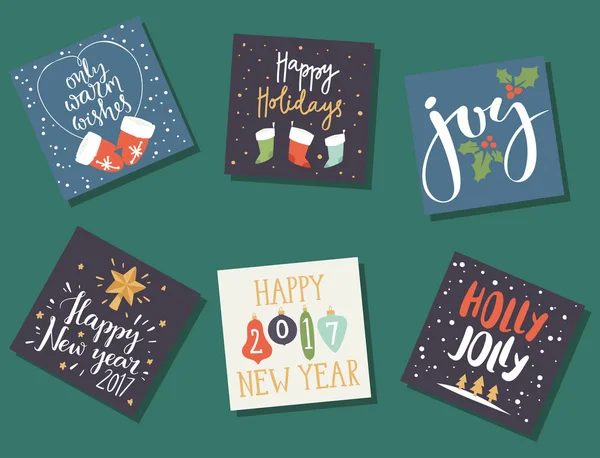 Χριστούγεννα ευχετήρια κάρτα διάνυσμα φόντο πανό Χειμώνας Χριστούγεννα χέρι κλήρωση συγχαρητήρια νέο έτος φυλλάδιο εικονογράφηση. — Διανυσματικό Αρχείο