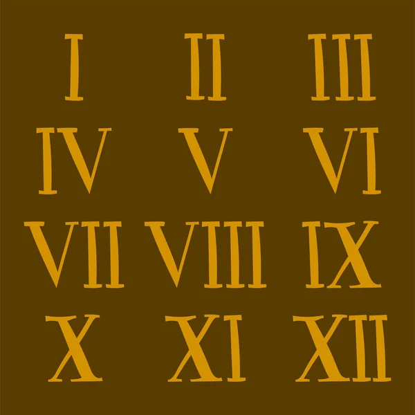 Vector roman number alphabet symbol sign illustration design numeral numbers symbols — Stock Vector