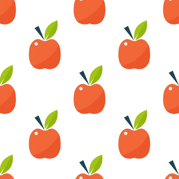 Apple sfondo tessile rosso frutta fetta senza soluzione di continuità modello vettoriale illustrazione . — Vettoriale Stock