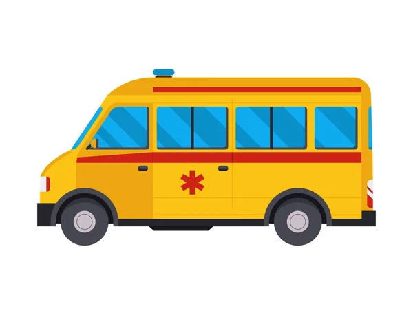 Ambulance emergency car medicine health vector hospital urgent pharmacy medical car vehicle automobile support paramedic treatment illustration — Stock Vector