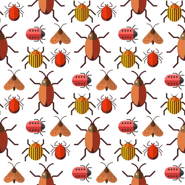 Εντόμων bug διάνυσμα χωρίς ραφή πρότυπο σφάλματα έντομα ταπετσαρία κινουμένων σχεδίων σχεδιασμό καλοκαίρι διάνυσμα illustrtion — Διανυσματικό Αρχείο