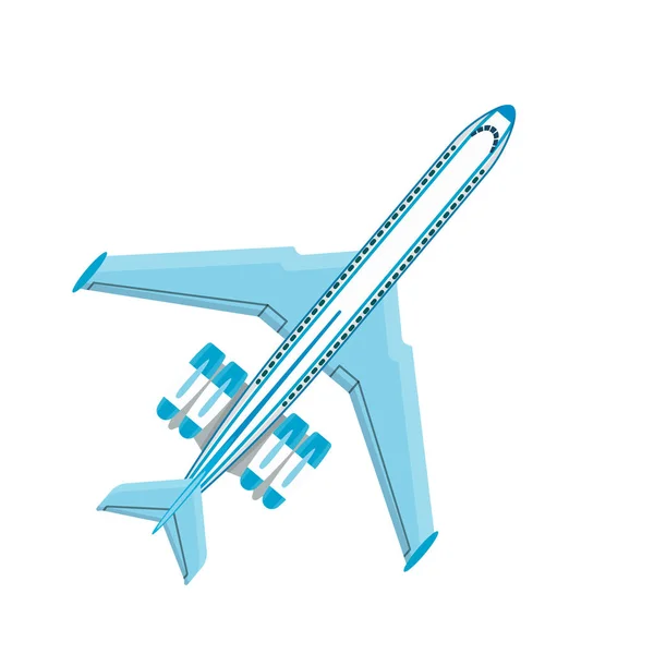 Vector airplane illustration plane top view and aircraft transportation travel way design journey airplane speed plane aviation. — Stock Vector