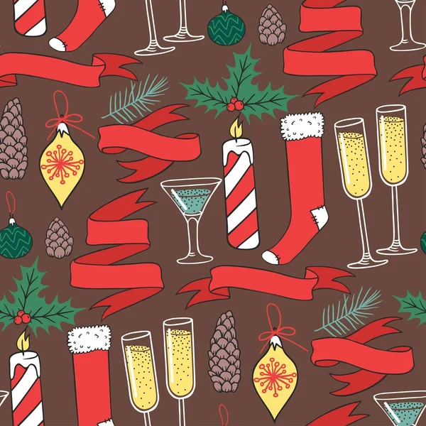 Noel vektör seamless modeli yeni yıl el kart tarzı tatil duvar kağıdı dekorasyon Noel arka plan çizilmiş