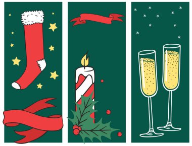 Noel tebrik kartı vektör arka plan afiş tatili xmas el çizmek kutlama yeni yıl broşür illüstrasyon kış.