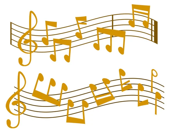 Anteckningar musik vektor melodi colorfull musiker symboler ljud anteckningar melodi text skriver ljud musiker symfoni illustration — Stock vektor