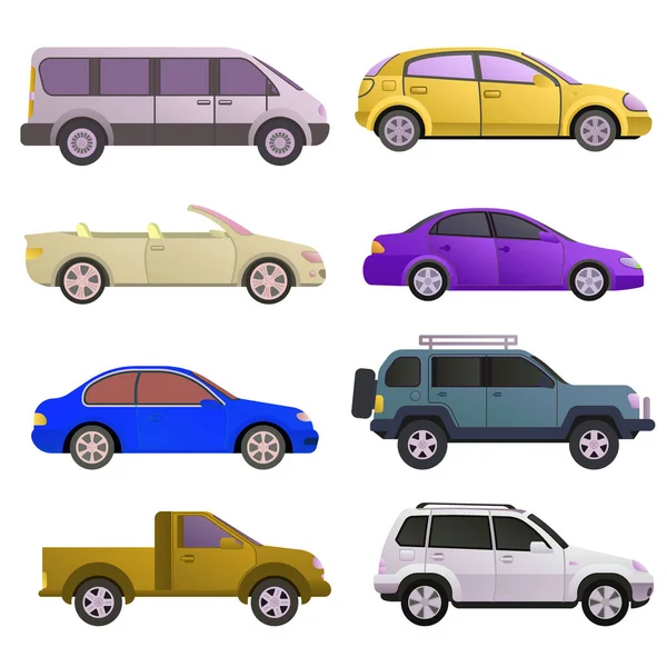 Coche auto vehículo transporte tipo diseño viaje carrera modelo tecnología estilo y automóvil genérico contemporáneo niño juguete plana vector ilustración . — Archivo Imágenes Vectoriales