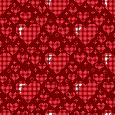 Basit kırmızı kalp keskin vektör Dikişsiz desen arka plan pembe renk kartı güzel kutlama parlak kırmızı kalp ifade tatil sanat dekorasyon.