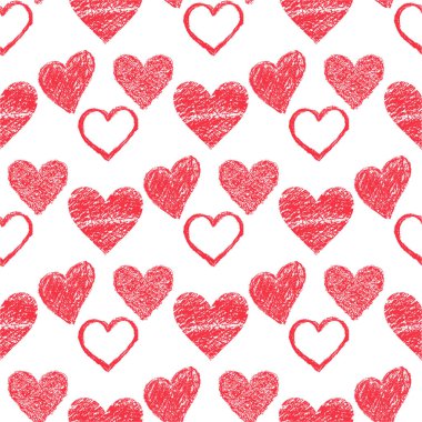Basit kırmızı kalp keskin vektör Dikişsiz desen arka plan pembe renk kartı güzel kutlama parlak kırmızı kalp ifade tatil sanat dekorasyon.