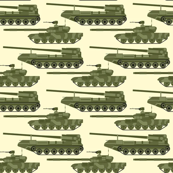 Militaire transport technique armée chars de guerre industrie technique système blindé personnel blindé camouflage motif sans couture arrière-plan vecteur illustration . — Image vectorielle