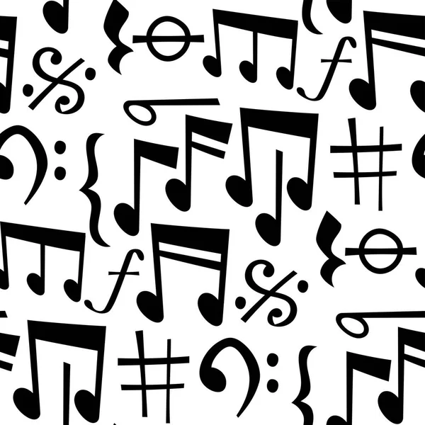 Notes musique mélodie coloré musicien symboles son mélodie texte écriture audio symphonie sans couture motif arrière-plan vectoriel illustration . — Image vectorielle