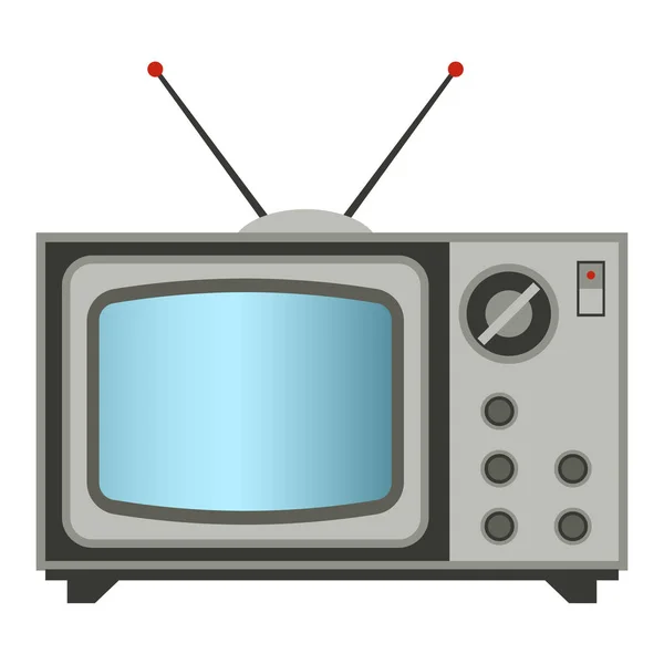 Retro-TV-Vektor alte klassische antike Technologie Geschäft persönliche Ausrüstung und Vintage-Fernseher Desktop-Hardware-Kommunikation TV-Bildschirm Illustration — Stockvektor