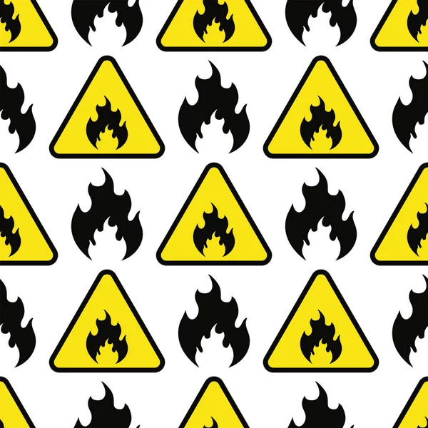 Fuoco fuoco fuoco vettoriale icona caldo pericolo e cottura giallo falò luce ardente falò . — Vettoriale Stock