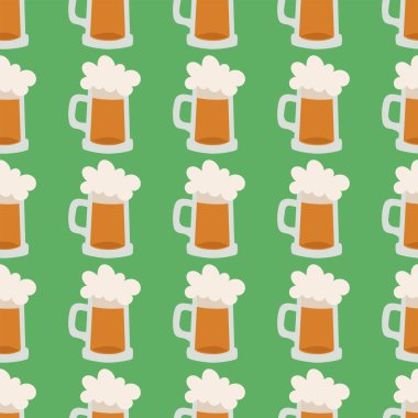 Bira cam vektör seamless modeli kutlama ferahlık bira oktoberfest arka plan.