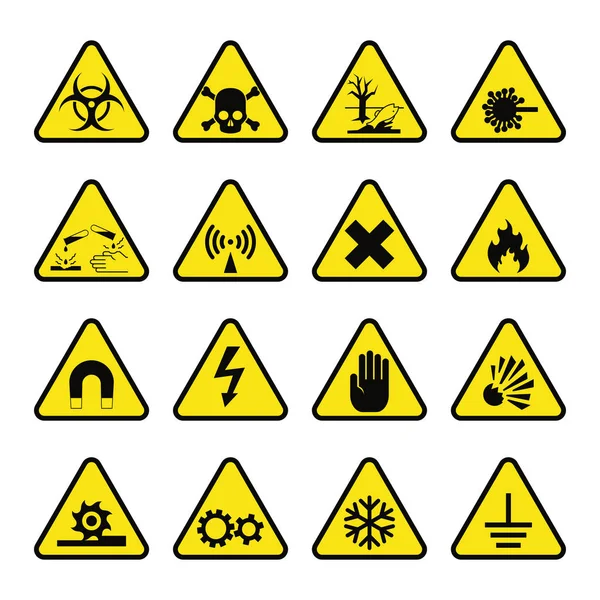 Prohibición signos industria producción vector advertencia peligro símbolo prohibido seguridad información protección no permitida precaución información . — Archivo Imágenes Vectoriales