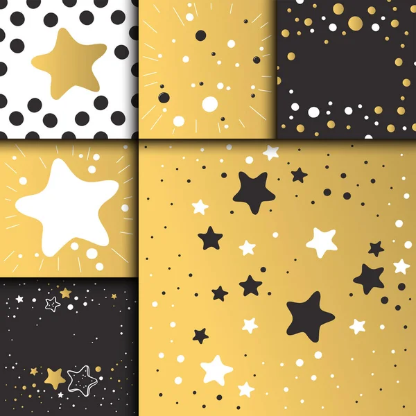 Vakkert bursdagskort, design av gull og svarte farger vektor som hilser på dekorasjon . – stockvektor