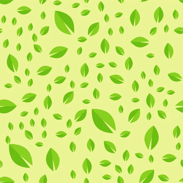 Patrón sin costuras con hojas verdes vector ilustración naturaleza hoja diseño floral verano planta textil fondo moda — Vector de stock