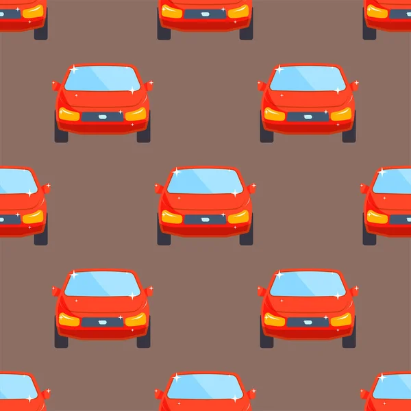 Tipo de veículo de carro vermelho plano design sedan sem costura vetor padrão genérico clássico negócio auto ilustração . —  Vetores de Stock