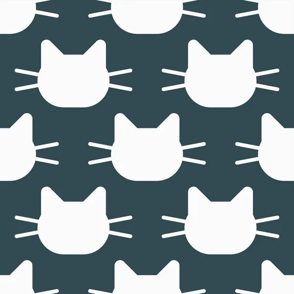 Katzen Köpfe Vektor Illustration niedlich Tier lustig nahtlose Muster Hintergrund Charaktere Katzen inländischen trendigen Haustier — Stockvektor
