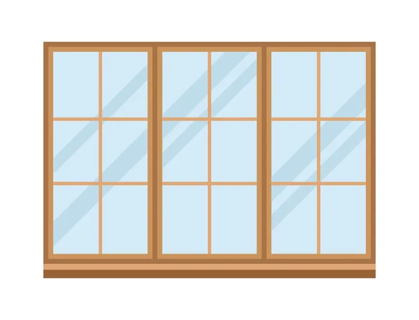 Windows-elemek ház lapos stílusú üveg keretek építési dekoráció apartman vektoros illusztráció. — Stock Vector