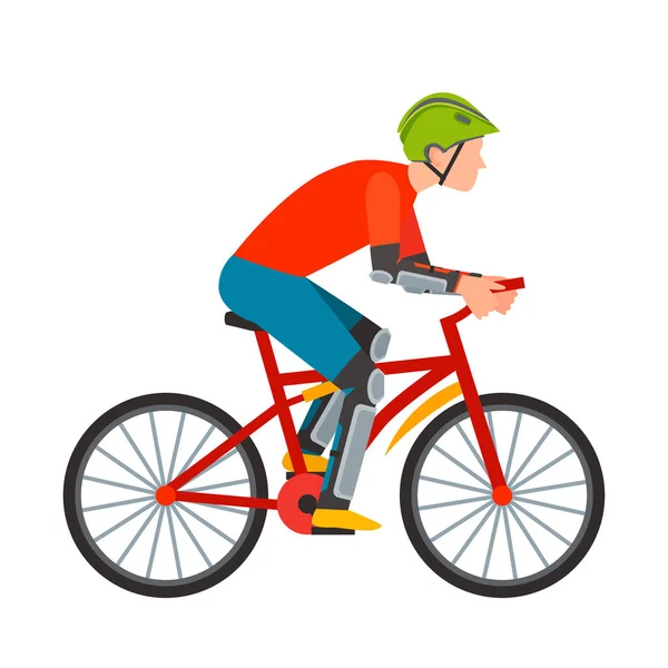 Cycliste de course en action vélo de route rapide de l'illustration vectorielle vue de face latérale . — Image vectorielle