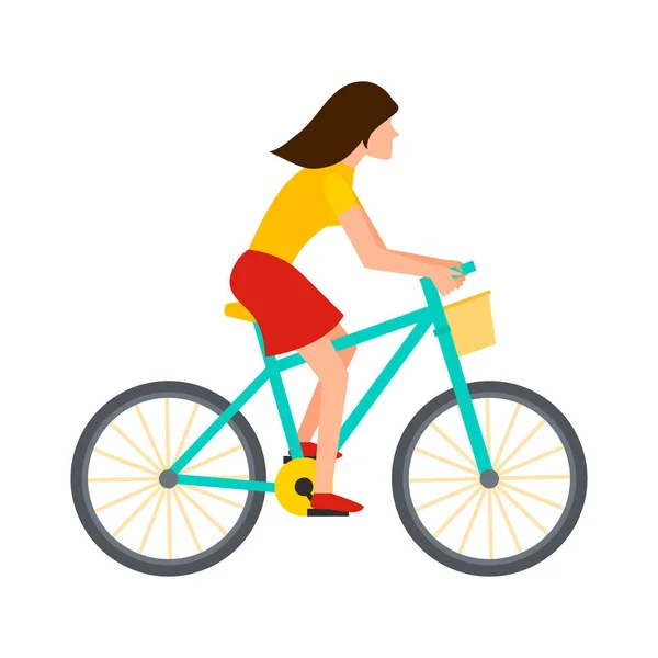 Велогонщик в действии быстрый дорожный велосипедист с бокового фронтального вида векторной иллюстрации . — стоковый вектор