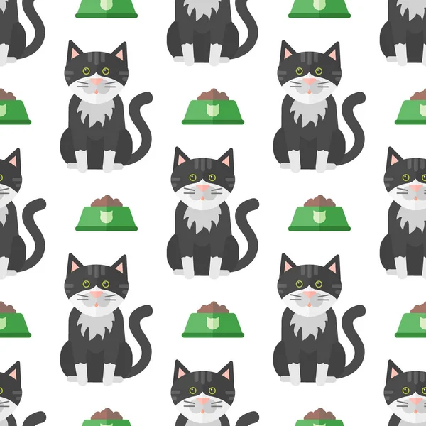 Katzen Köpfe Vektor Illustration niedlich Tier lustig nahtlose Muster Hintergrund Charaktere Katzen inländischen trendigen Haustier — Stockvektor