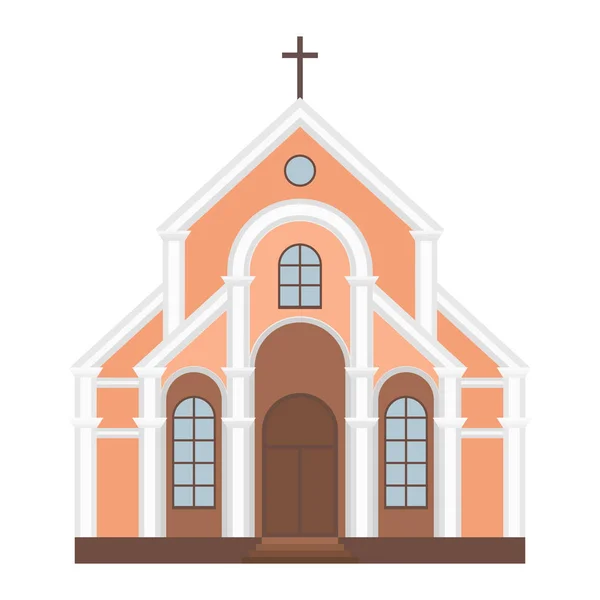 De bouw van de kathedraal kerk tempel traditionele landmark toerisme vectorillustratie — Stockvector