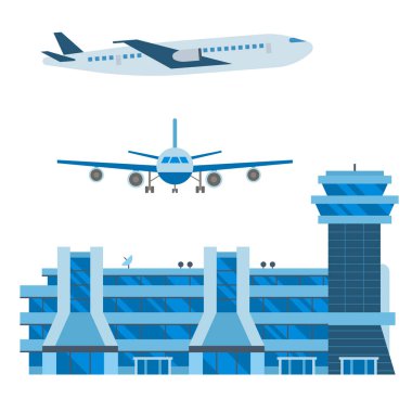Havacılık simgeler havayolu grafik uçak havaalanı ulaşım uçmak seyahat sembolü illüstrasyon vektör