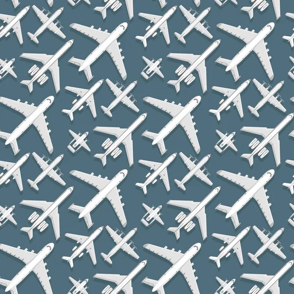 Uçak Dikişsiz desen arka plan vektör çizim üstten görünüm uçak ve uçak ulaşım seyahat şekilde tasarım yolculuk nesnesi.