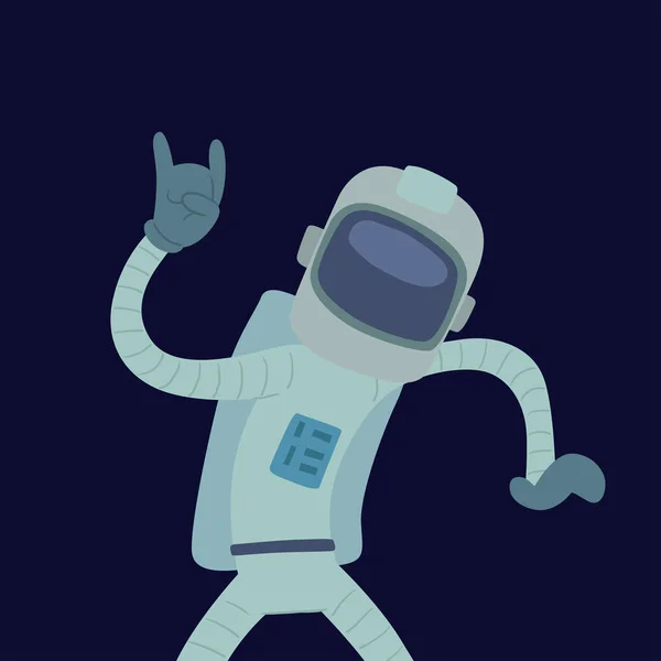 Astronauta en el espacio vector personaje divertirse astronauta galaxia cosmos atmósfera astronáutica sistema fantasía viajero hombre . — Vector de stock