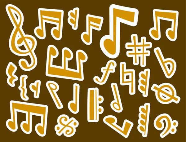 Note musica vettoriale melodia colorata musicista simboli suono note melodia testo scrittura audio musicista sinfonia illustrazione — Vettoriale Stock